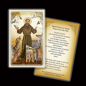 St. Francis of Assisi and Animals Holy Card
