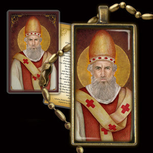 Pope St. Damasus I Pendant & Holy Card Gift Set