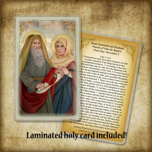 St. Zachariah & St. Elizabeth Plaque & Holy Card Gift Set