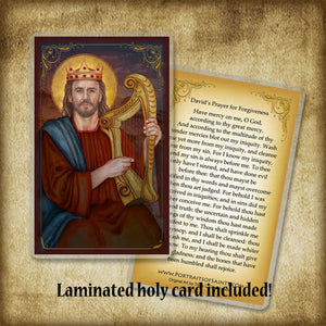 St. King David Pendant & Holy Card Gift Set