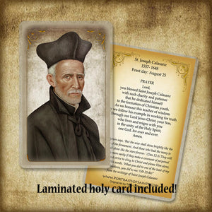 St. Joseph Calasanz Plaque & Holy Card Gift Set