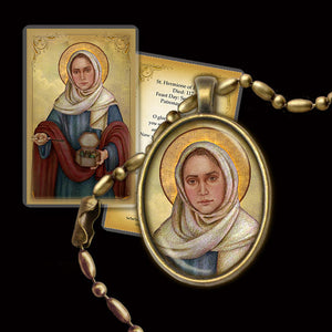 St. Hermione of Ephesus Pendant & Holy Card Gift Set