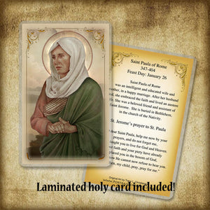 St. Paula of Rome Plaque & Holy Card Gift Set