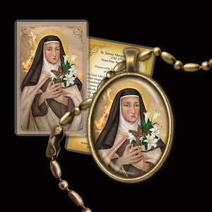 St. Teresa Margaret Redi Pendant & Holy Card Gift Set