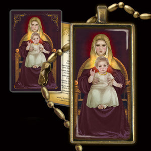 Madonna and Child (Q) Pendant & Holy Card Gift Set