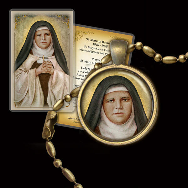 St. Mariam Baouardy Pendant & Holy Card Gift Set - Portraits of Saints