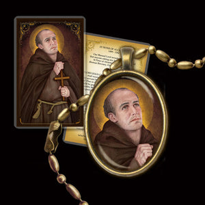 St. Peter of Alcantara Pendant & Holy Card Gift Set