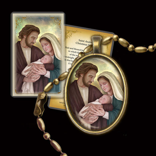 Holy Family (H) Pendant & Holy Card Gift Set - Portraits of Saints