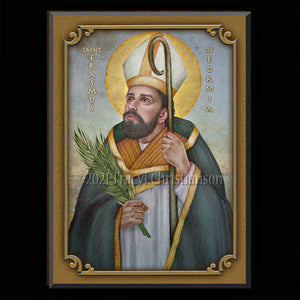 St. Erasmus of Formia Plaque & Holy Card Gift Set