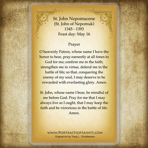 St. John Nepomucene Holy Card