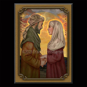 St. Aquila and St. Priscilla Plaque & Holy Card Gift Set