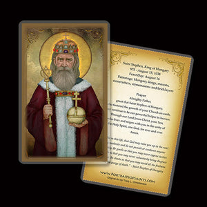 St. Stephen of Hungary Holy Card