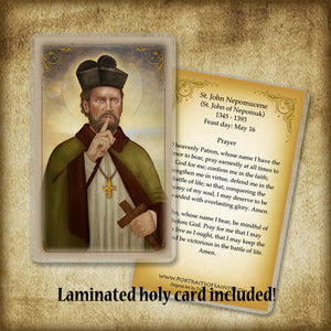 St. John Nepomucene Plaque & Holy Card Gift Set