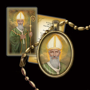 St. Irenaeus of Lyons Pendant & Holy Card Gift Set