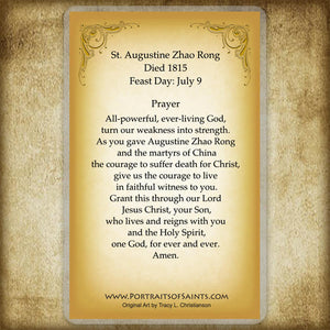 St. Augustine Zhao Rong Holy Card