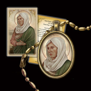 St. Paula of Rome Pendant & Holy Card Gift Set