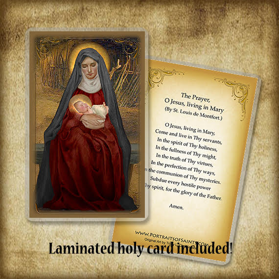 Madonna & Child (D) Plaque & Holy Card Gift Set - Portraits of Saints