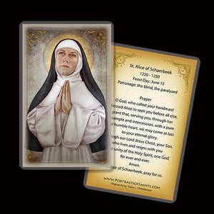 St. Alice of Schaerbeek Holy Card