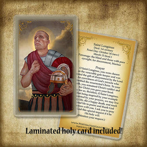 St. Longinus the Centurion Plaque & Holy Card Gift Set