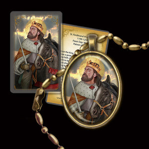 St. Ferdinand III of Castile Pendant & Holy Card Gift Set