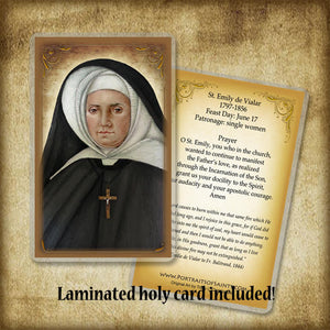 St. Emily de Vialar Plaque & Holy Card Gift Set