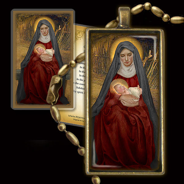 Madonna and Child (D) Pendant & Holy Card Gift Set - Portraits of Saints