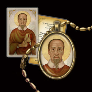 St. Augustine Zhao Rong Pendant & Holy Card Gift Set