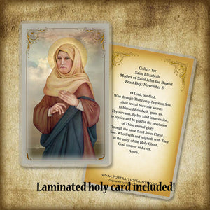 St. Elizabeth, Mother of John the Baptist, Pendant & Holy Card Gift Set