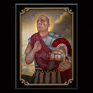 St. Longinus the Centurion Plaque & Holy Card Gift Set