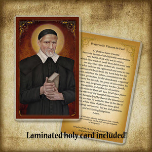 St. Vincent de Paul Plaque & Holy Card Gift Set