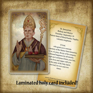 St. Januarius Plaque & Holy Card Gift Set