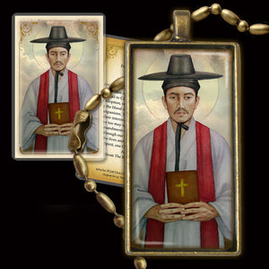 St. Andrew Kim Pendant & Holy Card Gift Set