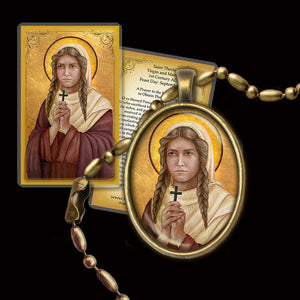 St. Thecla of Iconium Pendant & Holy Card Gift Set