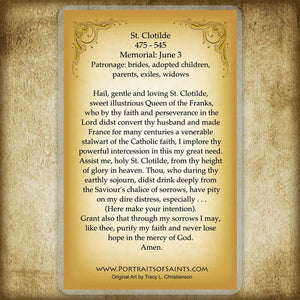 St. Clotilde Holy Card