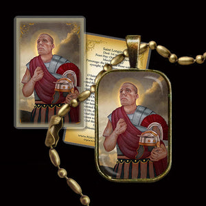 St. Longinus the Centurion Pendant & Holy Card Gift Set