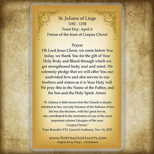 St. Juliana of Liege Holy Card