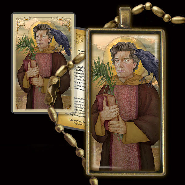 St. Vincent of Saragossa Pendant & Holy Card Gift Set - Portraits of Saints