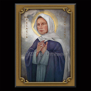 St. Pelagia the Penitent Plaque & Holy Card Gift Set