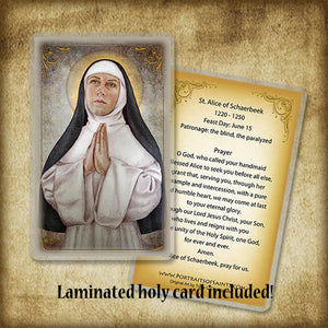 St. Alice of Schaerbeek Plaque & Holy Card Gift Set