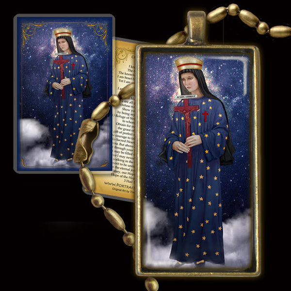 Our Lady of Pontmain Pendant & Holy Card Gift Set - Portraits of Saints