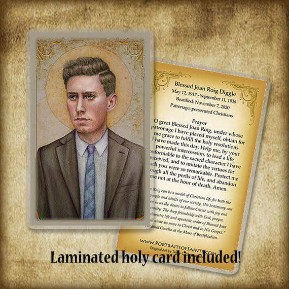 Bl. Joan Roig Plaque & Holy Card Gift Set - Portraits of Saints