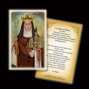 St. Hilda of Whitby Holy Card