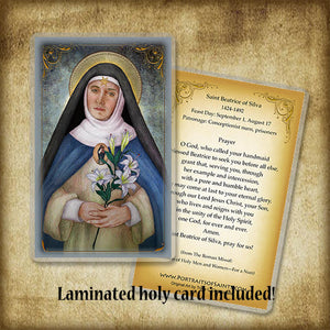 St. Beatrice of Silva Pendant & Holy Card Gift Set