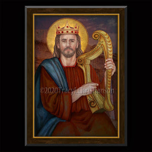 St. King David Plaque & Holy Card Gift Set