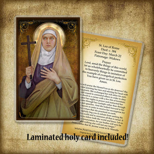 St. Lea of Rome Plaque & Holy Card Gift Set