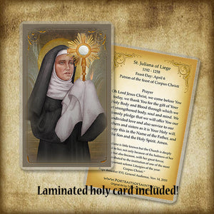 St. Juliana of Liege Plaque & Holy Card Gift Set