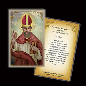 Pope St. Sylvester I Holy Card