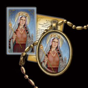 St. Clotilde Pendant & Holy Card Gift Set