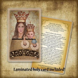 Our Lady of Loreto Plaque & Holy Card Gift Set