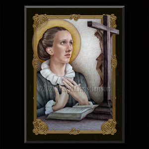 St. Catherine of Genoa Plaque & Holy Card Gift Set